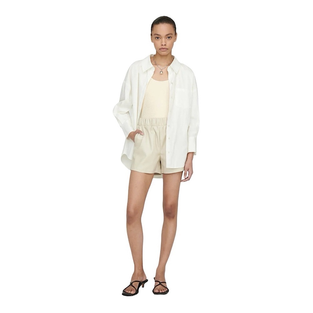 ANINE BING Sofia Short Vegan Leather AS IS in Stone